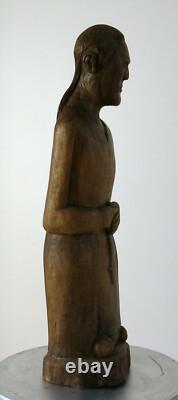 STATUE RELIGIEUSE, signée JR ou RJ, artiste, art populaire, religious, sculpture