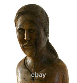 STATUE RELIGIEUSE, signée JR ou RJ, artiste, art populaire, religious, sculpture