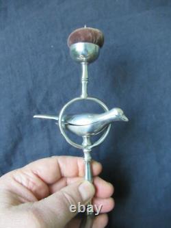 SUBLIME GRAND PIQUE AIGUILLE LAITON FONDU ART POPULAIRE CAST BRASS NEEDLE 33 cm