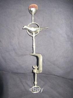 SUBLIME GRAND PIQUE AIGUILLE LAITON FONDU ART POPULAIRE CAST BRASS NEEDLE 33 cm