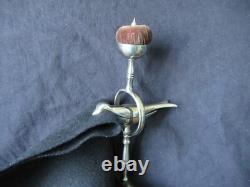 SUBLIME GRAND PIQUE AIGUILLE LAITON FONDU ART POPULAIRE CAST BRASS NEEDLE 33 cm