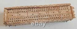 SUPERBE ANCIENNE BOITE A DOMINOS EN OS XVIIIème TRAVAIL PONTON PRISONNIER