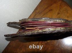 SUPERBE TRES RARE ANCIEN Soufflet de Cheminée en Bois Sculpté 18ème PUTTO