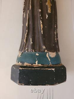 Saint Antoine de Padoue sculpture en bois sculptée art populaire fin 19ème