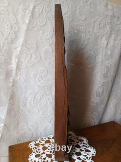 Sculpture Ancienne Saint Roch et son Chien en Bois Polychrome, Art Populaire