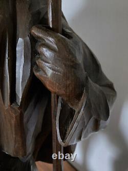 Sculpture ancienne en bois Forêt Noire Chasseur / Swiss, Germany hunter eagle