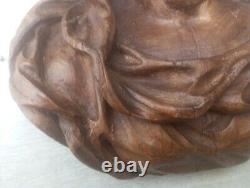 Sculpture relief en bois du buste de la vierge XVIIIème allemand