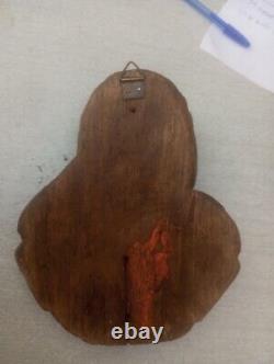 Sculpture relief en bois du buste de la vierge XVIIIème allemand