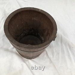 Seau En Bois Et Cuivre 19 Eme / 20 Eme Siecle Inv 12052