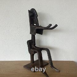 Statue Métal XXe Art Brut Art Singulier Osiris Acier Industriel