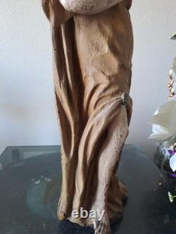 Statue Représentant Saint Jean-Baptiste En Bois Polychrome. 1ere Moitié XVIII