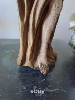 Statue Représentant Saint Jean-Baptiste En Bois Polychrome. 1ere Moitié XVIII