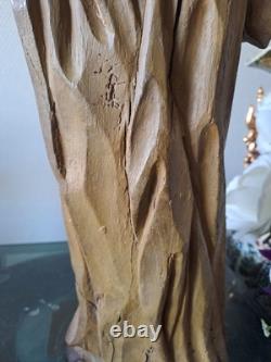 Statue Représentant Saint Jean-Baptiste En Bois Polychrome. 1ere Moitié XVIII