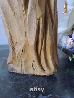 Statue Représentant Saint Jean-Baptiste En Bois Polychrome. 1ere Moitié XVIII