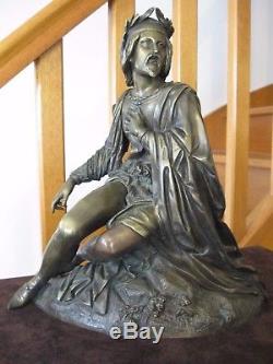 Statuette en Bronze signé Victor Evrard daté 1846 36 cm 6,7 Kg