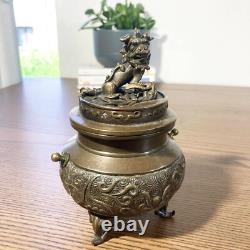 Superbe Brule parfum Chinois en Bronze ancien tripode