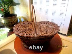 Superbe Et Tres Rare Panier Ancien Napoleon Iii/collection/artisanal