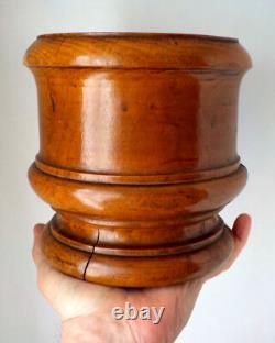 Superbe Grand Mortier & Pilon en bois tourné, Herboriste, Apothicaire. 19e