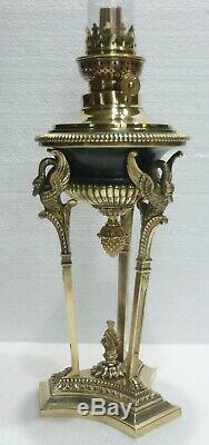 Superbe LAMPE À PÉTROLE EMPIRE ATHENIENNE bronze XIXe