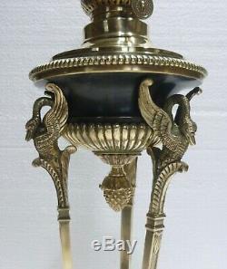 Superbe LAMPE À PÉTROLE EMPIRE ATHENIENNE bronze XIXe