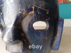 Superbe Masque Tribal Aztèque en Lapis Lazuli