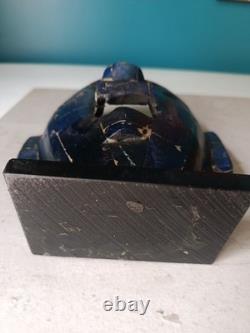 Superbe Masque Tribal Aztèque en Lapis Lazuli