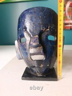 Superbe Masque Tribal Aztèque en Lapis Lazuli