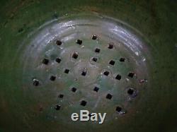 Superbe Passoire En Terre Vernissée Ancienne Savoie Art Populaire Vers 1860-1880