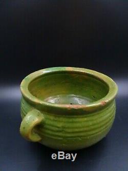 Superbe Passoire En Terre Vernissée Ancienne Savoie Art Populaire Vers 1860-1880