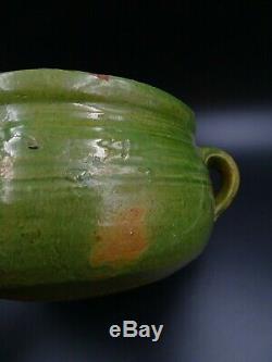 Superbe Passoire En Terre Vernissée Ancienne Savoie Art Populaire Vers 1860-1880