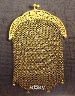 Superbe ancien porte monnaie en or 18 carat, 27,5Gr 4 Poinçons (tête D'aigle)