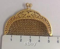 Superbe ancien porte monnaie en or 18 carat, 27,5Gr 4 Poinçons (tête D'aigle)