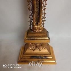 Superbe crucifix doré à la feuille d'or fin XIXe siècle