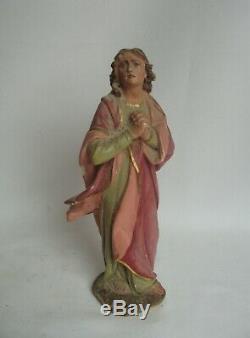Superbe ensemble de 3 statues religieuses en plâtre fin XIXe siècle