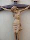 Superbe Grand Crucifix En Bois Sculpté Début Xxe Siècle