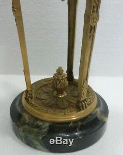 Superbe petite LAMPE À PÉTROLE EMPIRE bronze toupie cristal BACCARAT XIXe