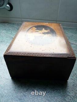 Superbe rare ancienne boîte coffret en bois scène Napolitaine 19ème Italie