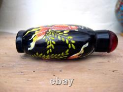 TABATIERE CHINOISE verre émaillé 18 eme DYNASTIE QING SNUFF BOTTLE GOLDFISH