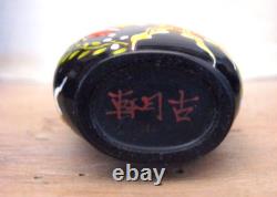 TABATIERE CHINOISE verre émaillé 18 eme DYNASTIE QING SNUFF BOTTLE GOLDFISH