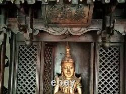 TEMPLE Ancien pagode MAISON DE BUDDHA CHINOIS 19ème siècle Art Asiatique