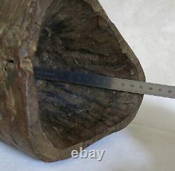 TETE VISAGE en BOIS, artiste, objet ethnique, art populaire, sculpture, signé