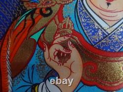 THANKA art bouddhiste du Tibet représente GURU RIMPOCHE dimension 68 sur 118 cm