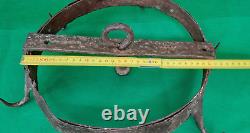 TRÈS ANCIENNE COURONNE D'OFFICE XVIII XIX e FER FORGÉ cuisine, boucherie