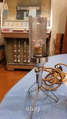 TRES RARE Lampe LABINAL CHROMER FUSEE ART DECO 1940 AVEC SON ETUIT ALU