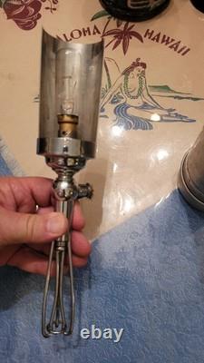 TRES RARE Lampe LABINAL CHROMER FUSEE ART DECO 1940 AVEC SON ETUIT ALU