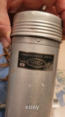 TRES RARE Lampe LABINAL CHROMER FUSEE ART DECO 1940 AVEC SON ETUIT ALU