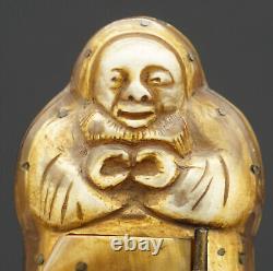 Tabatière 19th corne probablement Inuit ou nord Russie, old tobacco snuff box