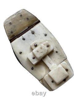 Tabatière Boîte à Priser Ouverture à Système Cercueil Croix Art Populaire XIXème