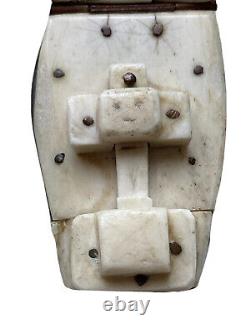 Tabatière Boîte à Priser Ouverture à Système Cercueil Croix Art Populaire XIXème