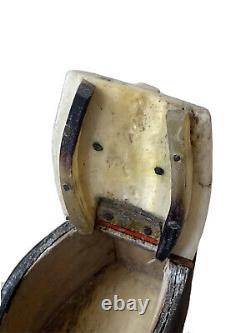 Tabatière Boîte à Priser Ouverture à Système Cercueil Croix Art Populaire XIXème